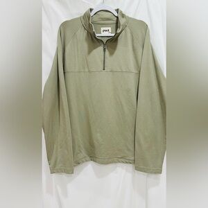 PACT Mens 1/4 Zip Pullover Sweater Organic Cotton Green  Long Sleeve‎ Sz XL Soft